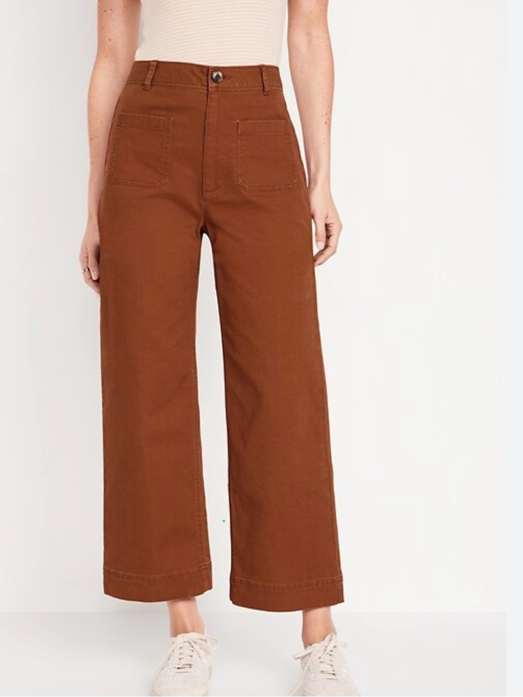 Old Navy Sz 18p High Waisted Crop Chino Wide Leg Pants Copper Penny